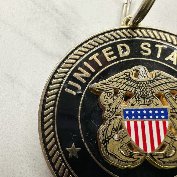 United Sates Navy USN Eagle Flag Keychain Keyring - Picture 4 of 11